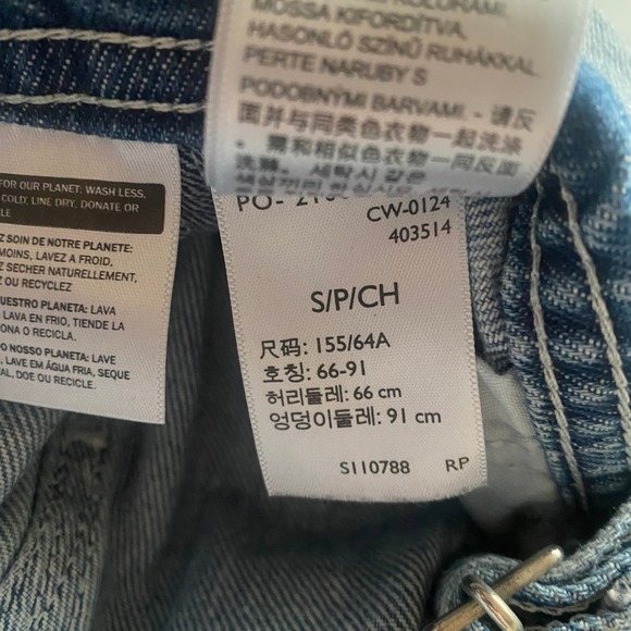 Levis Overalls Womens Small Baggy Denim Shortalls Overalls Distressed Blue boho - Picture 8 of 10